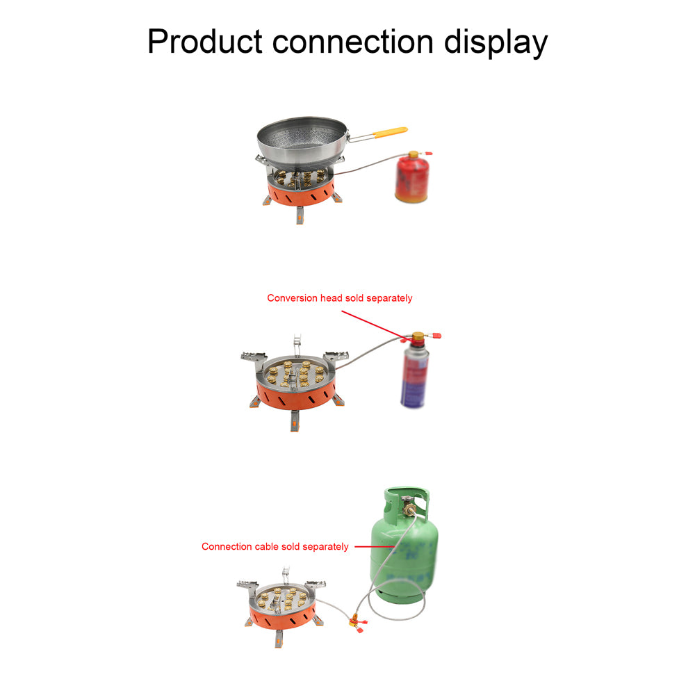 12 Core Windproof Backpacking Stove with Piezo Ignition R9078