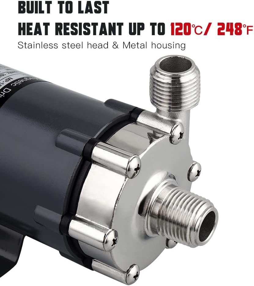 Magnetic Drive Pump 15RM with 1/2" NPT Thread, Black, Pack of 2 A887