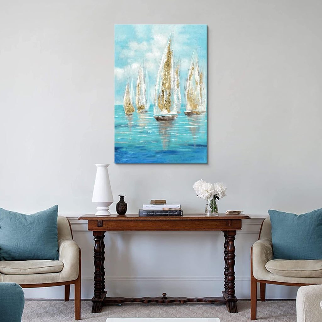 36 x 24 Hand-Painted Textured Canvas Wall Art U5044