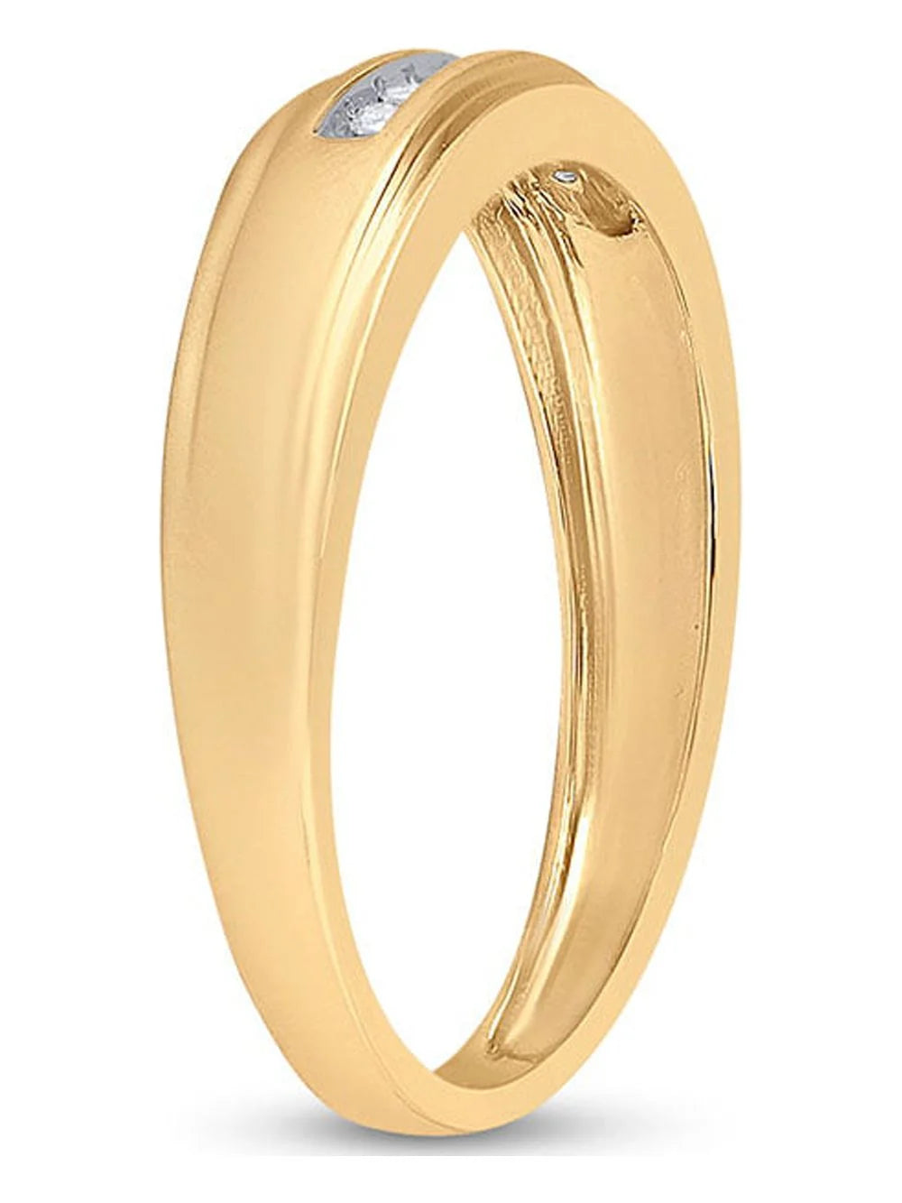 14kt Yellow Gold Mens Round Diamond Wedding Band Ring 1/12 Cttw Size 8 S65052