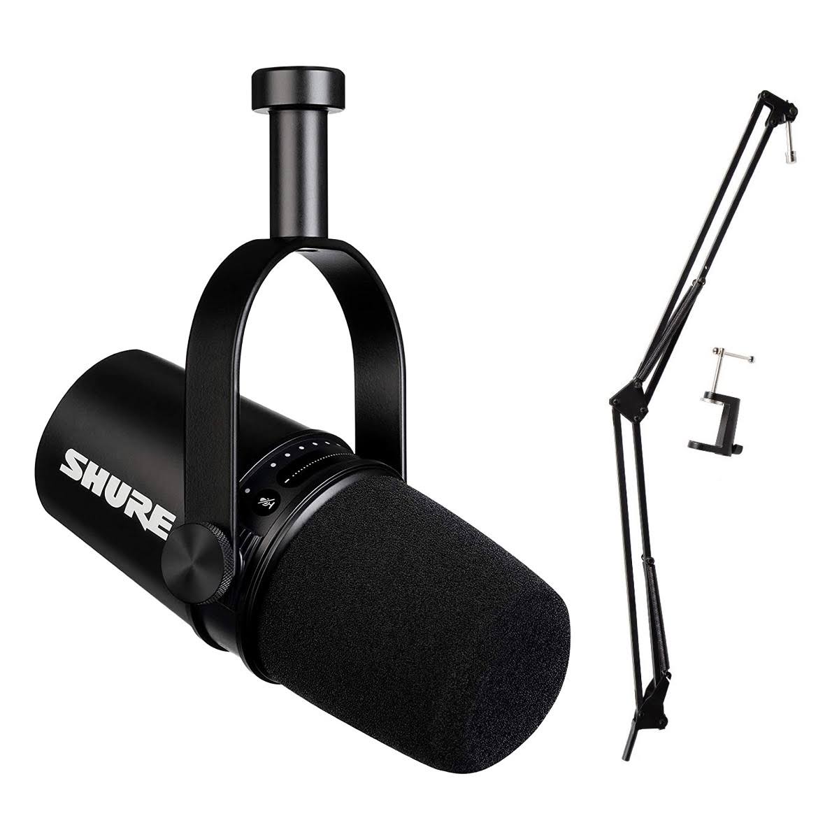 Black Podcast Microphone with Boom Arm L1067