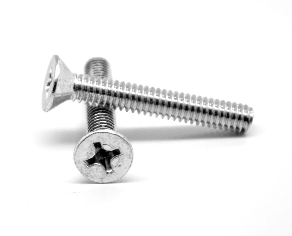 #8-32 x 2 3/4 Coarse Thread Machine Screw Phillips Flat Head Low Carbon Steel Zinc Plated Pk 1100 B8622
