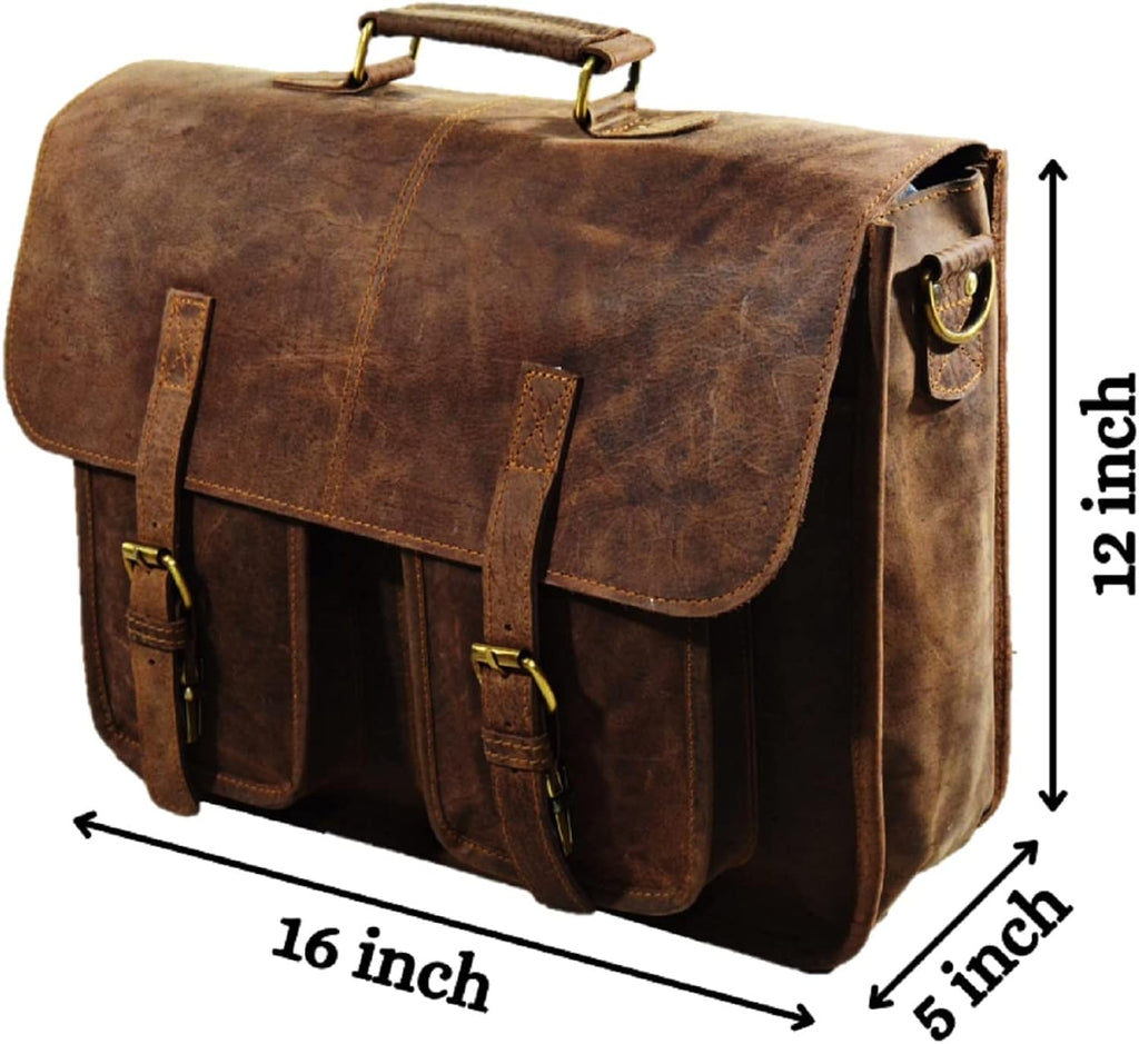 Leather Laptop Messenger Bag J3408
