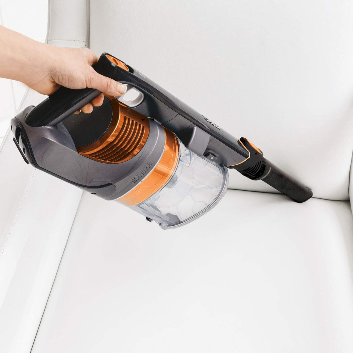Orange Cordless Stick Vacuum Cleaner with Crevice Tool & Duster Brush M8304