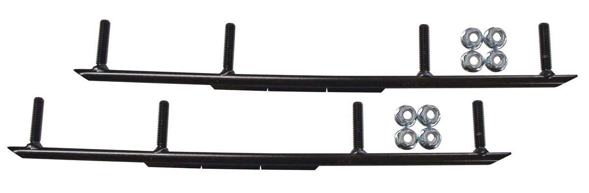 Blue XT Snowmobile Skis with 4" Round Bars Complete Kit A656