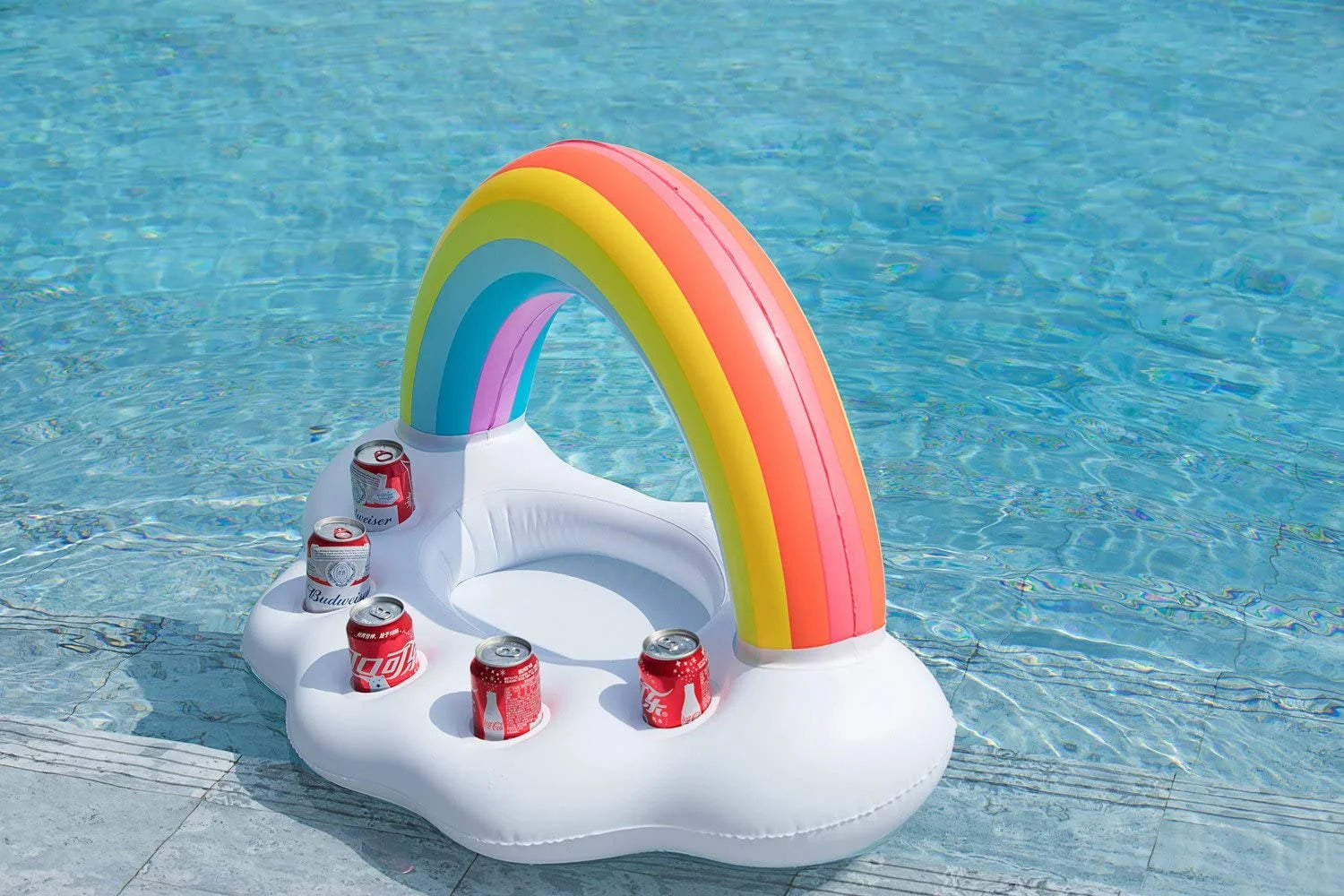 Inflatable Rainbow Cloud Drink Float Pool Cooler I77260