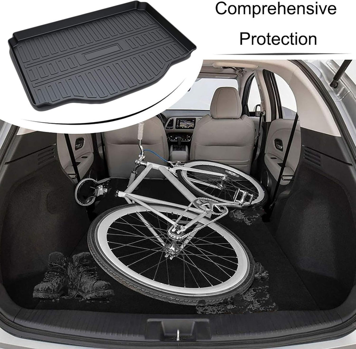 Cargo Liner Trunk Mat Cargo Tray Black Pack of 2 B128727