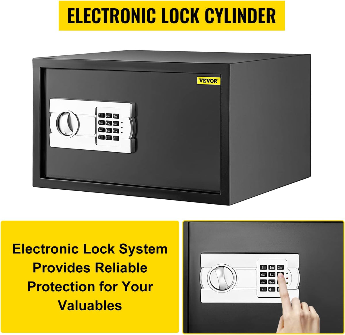 0.8 Cubic Feet Carbon Steel Digital Safe Box with Two Keys W545347