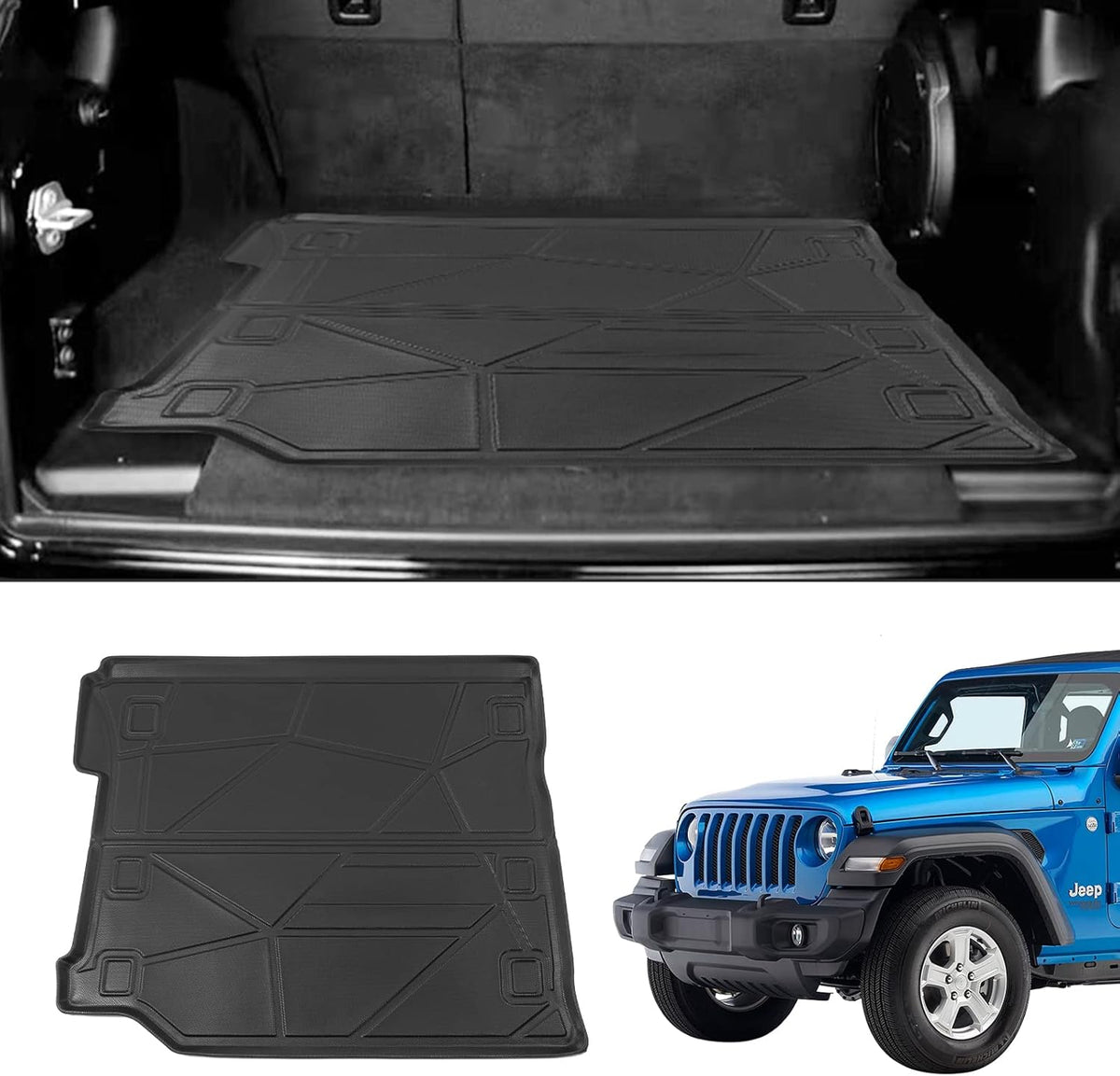 Rear Trunk Mat Cargo Liner TPE All-Weather 4 Door Pack of 2 Q6389