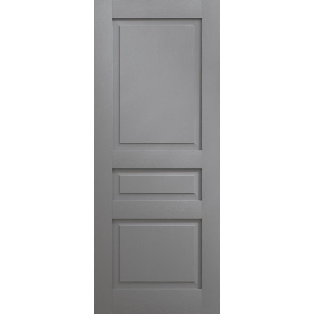 Painted Grey Oak Wood Veneer Slab Door Panel 18 x 80 inches W943430