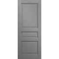 Painted Grey Oak Wood Veneer Slab Door Panel 18 x 80 inches W943430