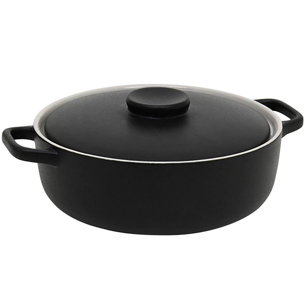 74 oz. Black Stoneware Ovenware Dish with Lid W800