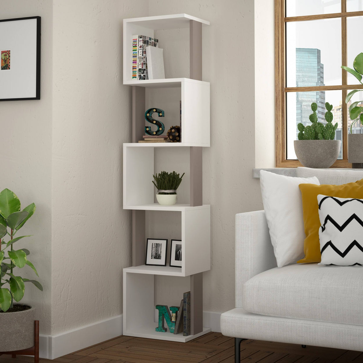 White Bookcase W948