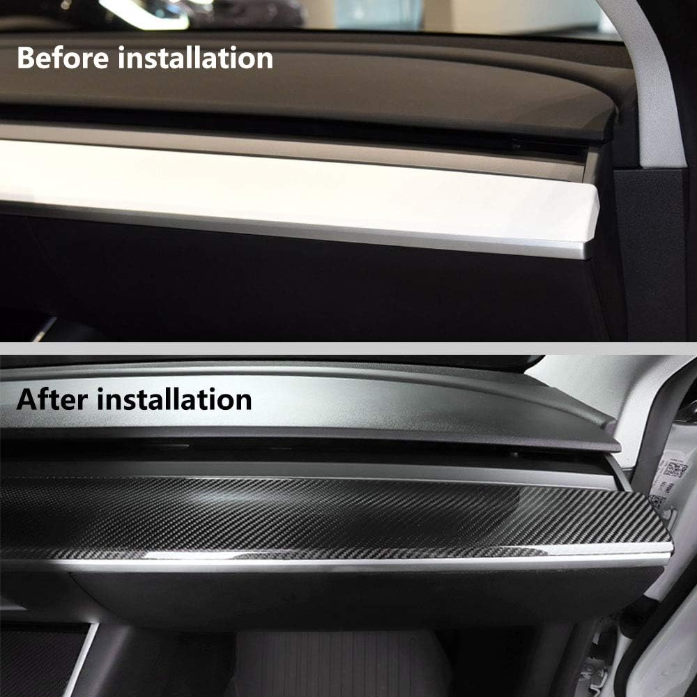 2Pcs Carbon Fiber Look Dashboard Panel Trim for Tesla Model 3 Model Y Q4387