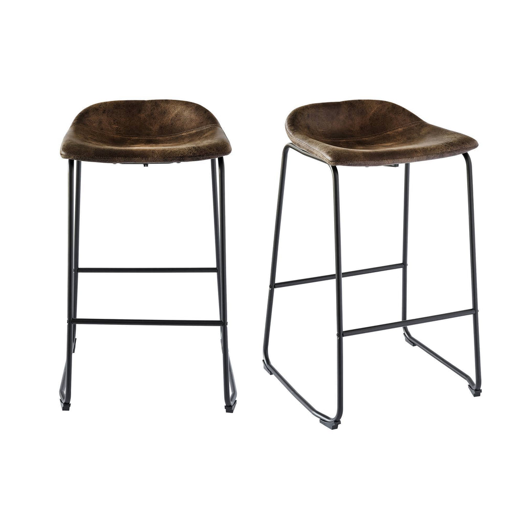 Brown Metal Bar Stool Set D4407