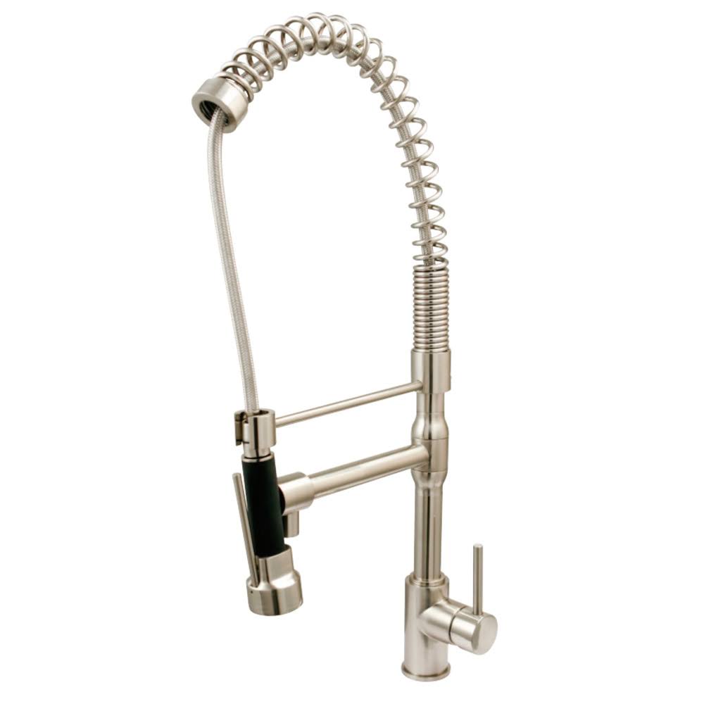 Satin Nickel Single Handle Pull-Down Kitchen Faucet D886