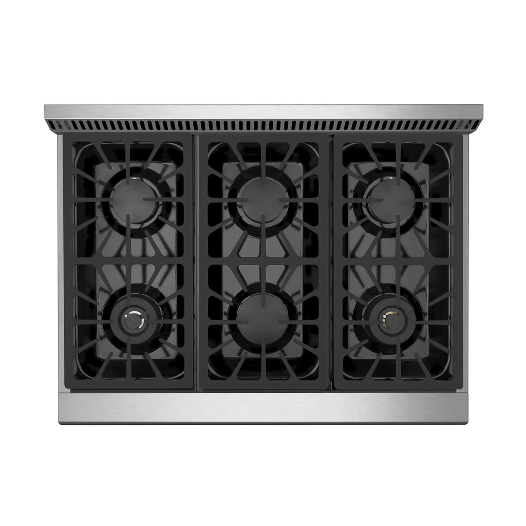 36 in. Recessed Gas Stove Cooktop with 5 Sealed Burners in Stainless Steel H9207