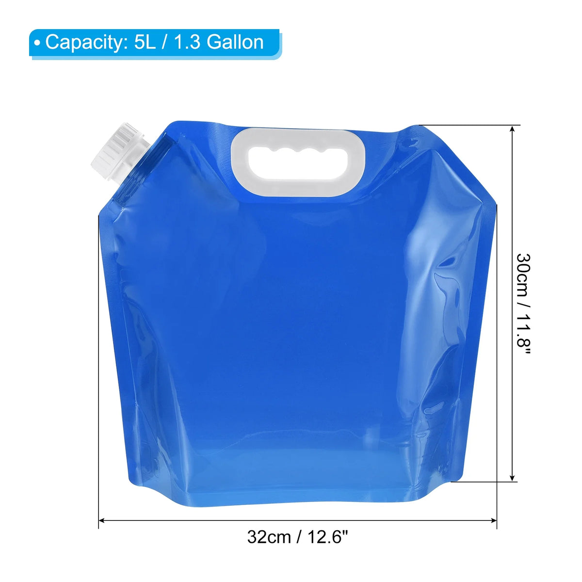 5L Collapsible Water Container Bag Plastic Storage Jug 4 Pack Light Blue X46285