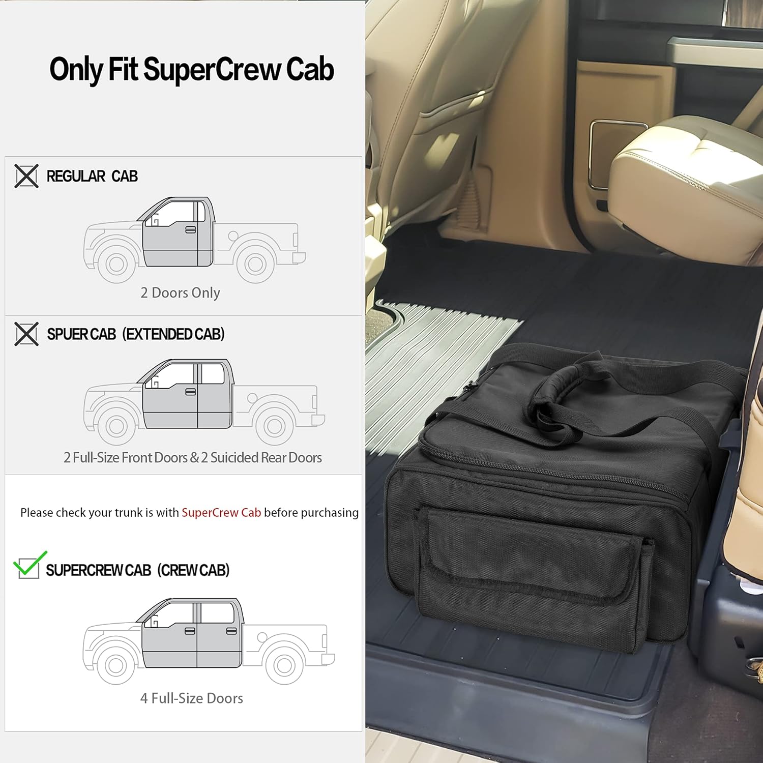 Under Seat Storage Bag with Inner Dividers & Multiple Pockets A56907