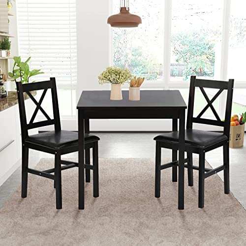 Brown 3 Piece Wooden Dining Table Set O7611