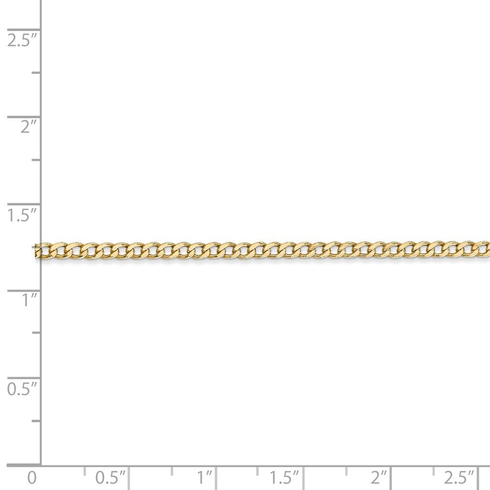 14k Gold 2.5mm Semi Solid Curb Chain Necklace 26 Inch U353102