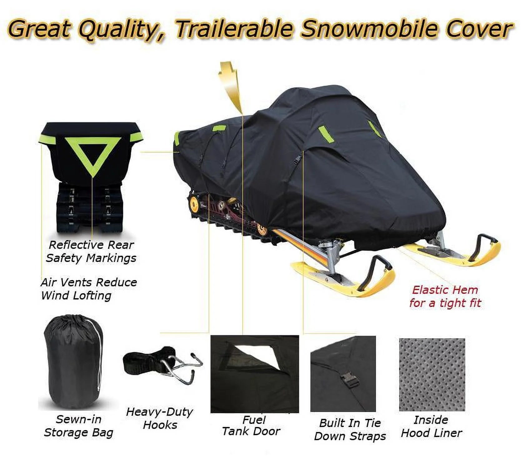 Trailerable 600 Denier Snowmobile Cover T707