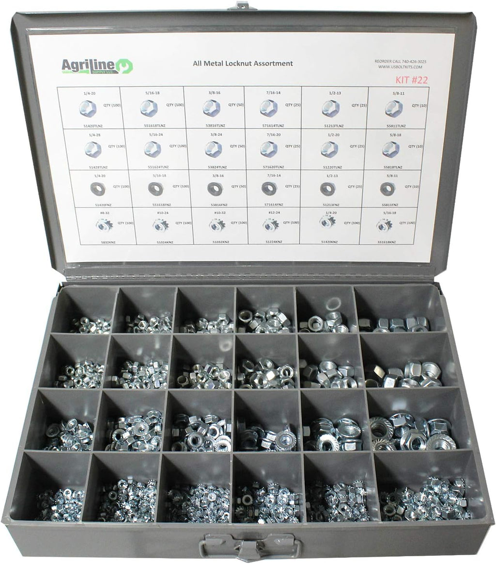 1200 Piece All Metal Locknut Assortment A62262