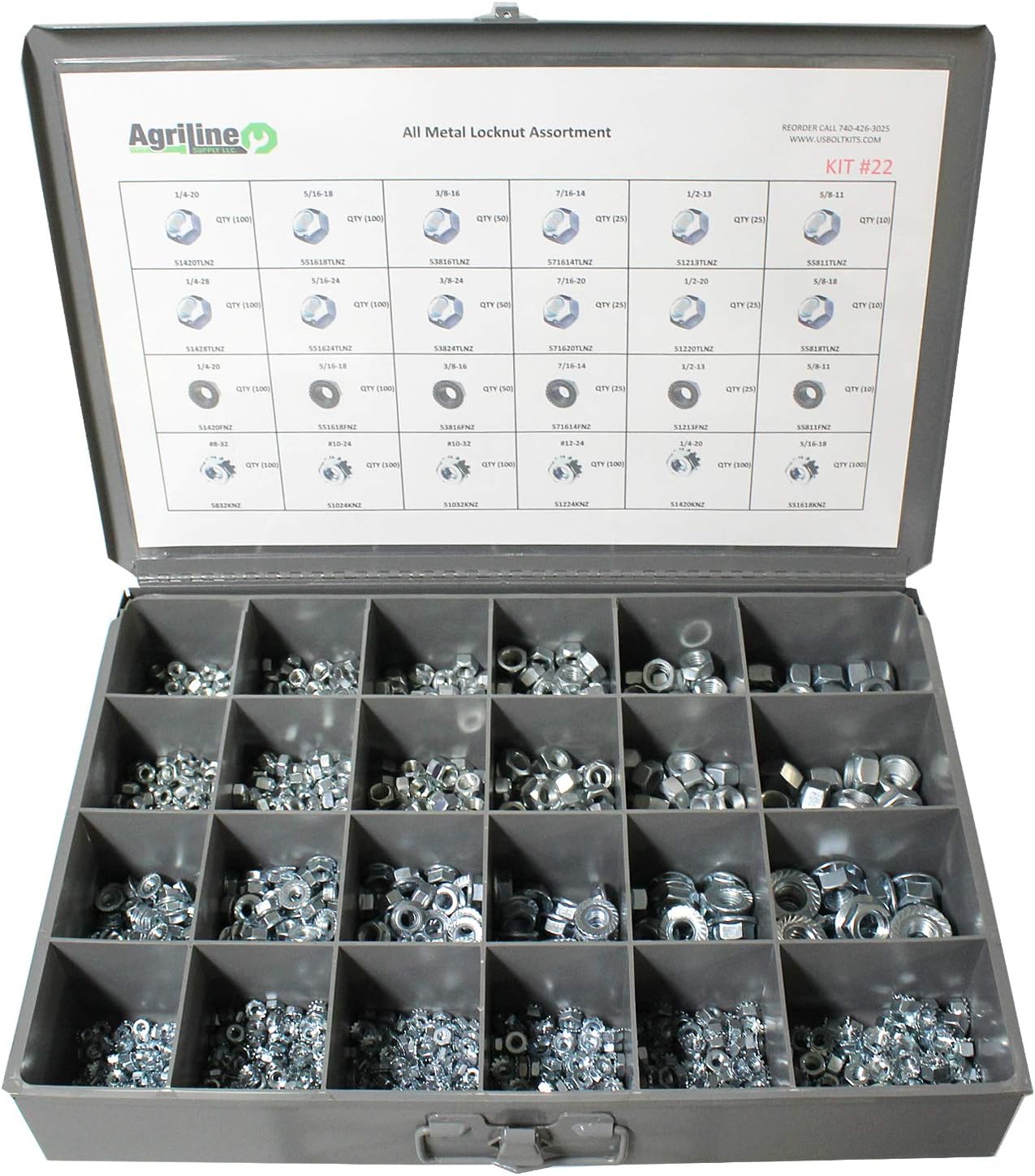 1200 Piece All Metal Locknut Assortment A62262