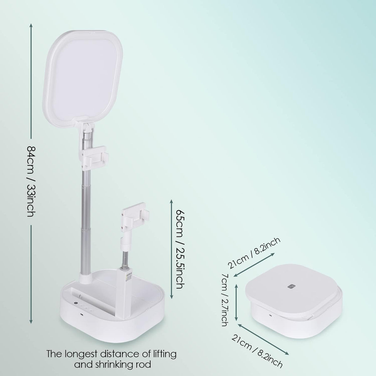 Rechargeable Wireless Foldable Phone Stand with LED Light, Pack of 2 L297