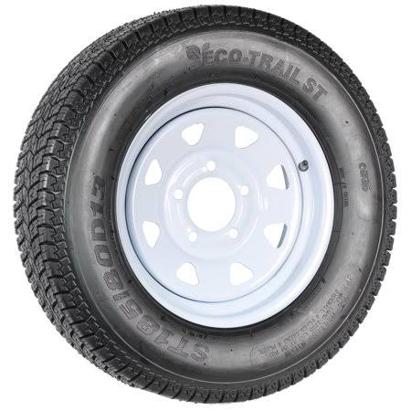 St185/80D13 13" White Spoke Trailer Tire Rim Q76875
