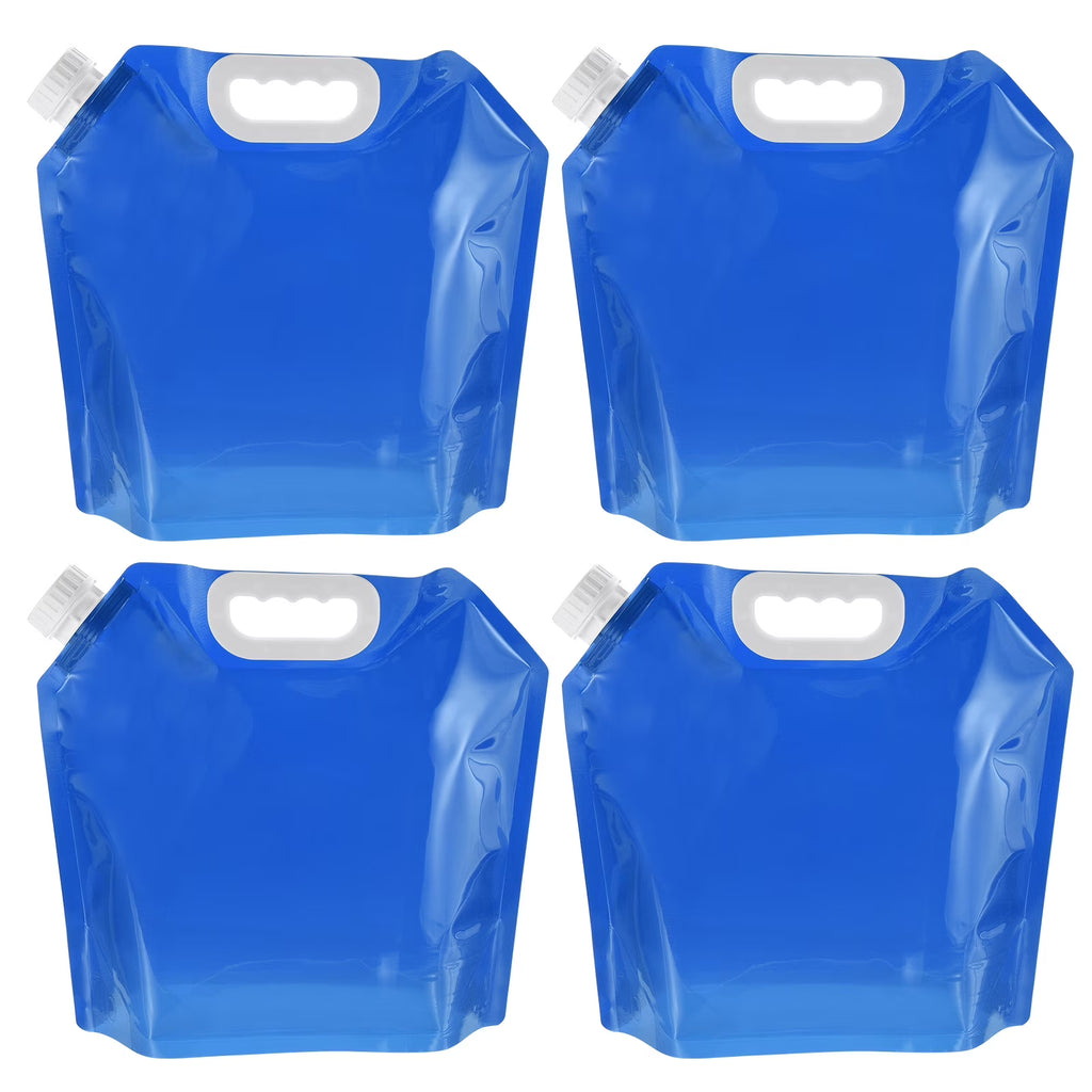 5L Collapsible Water Container Bag Plastic Storage Jug 4 Pack Light Blue X46285