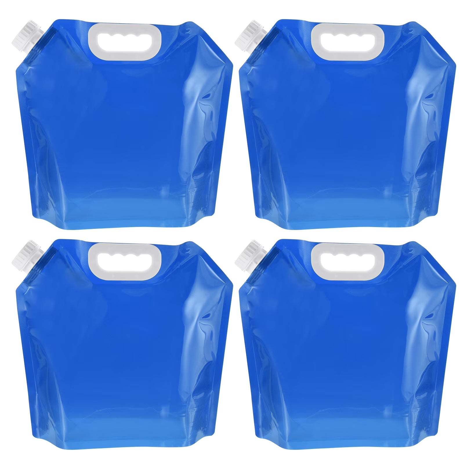 5L Collapsible Water Container Bag Plastic Storage Jug 4 Pack Light Blue X46285