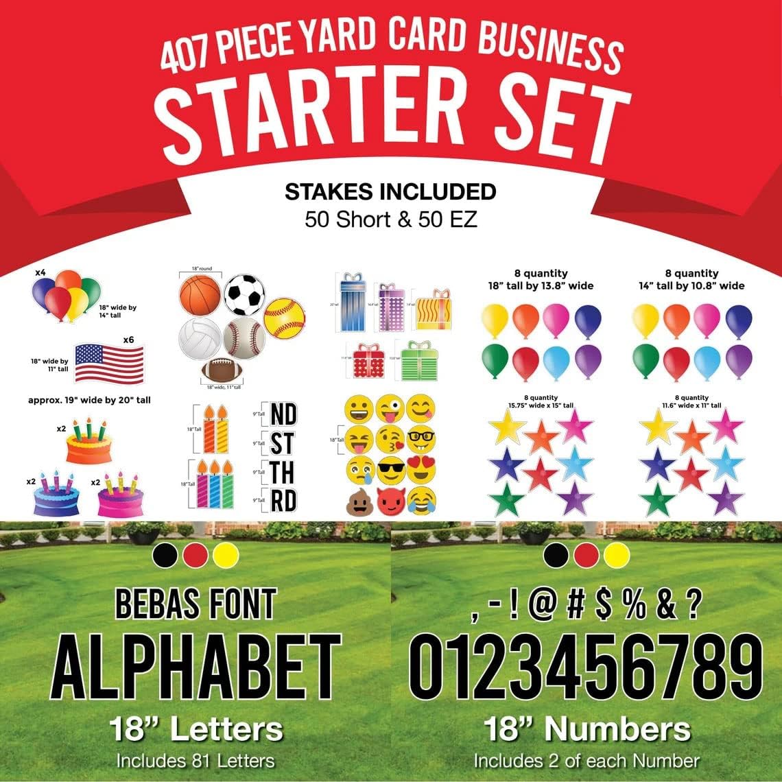 407 Piece Yard Sign Starter Kit with Stakes V46941