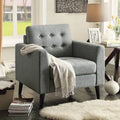 Gray Linen Tufted Armchair B768740