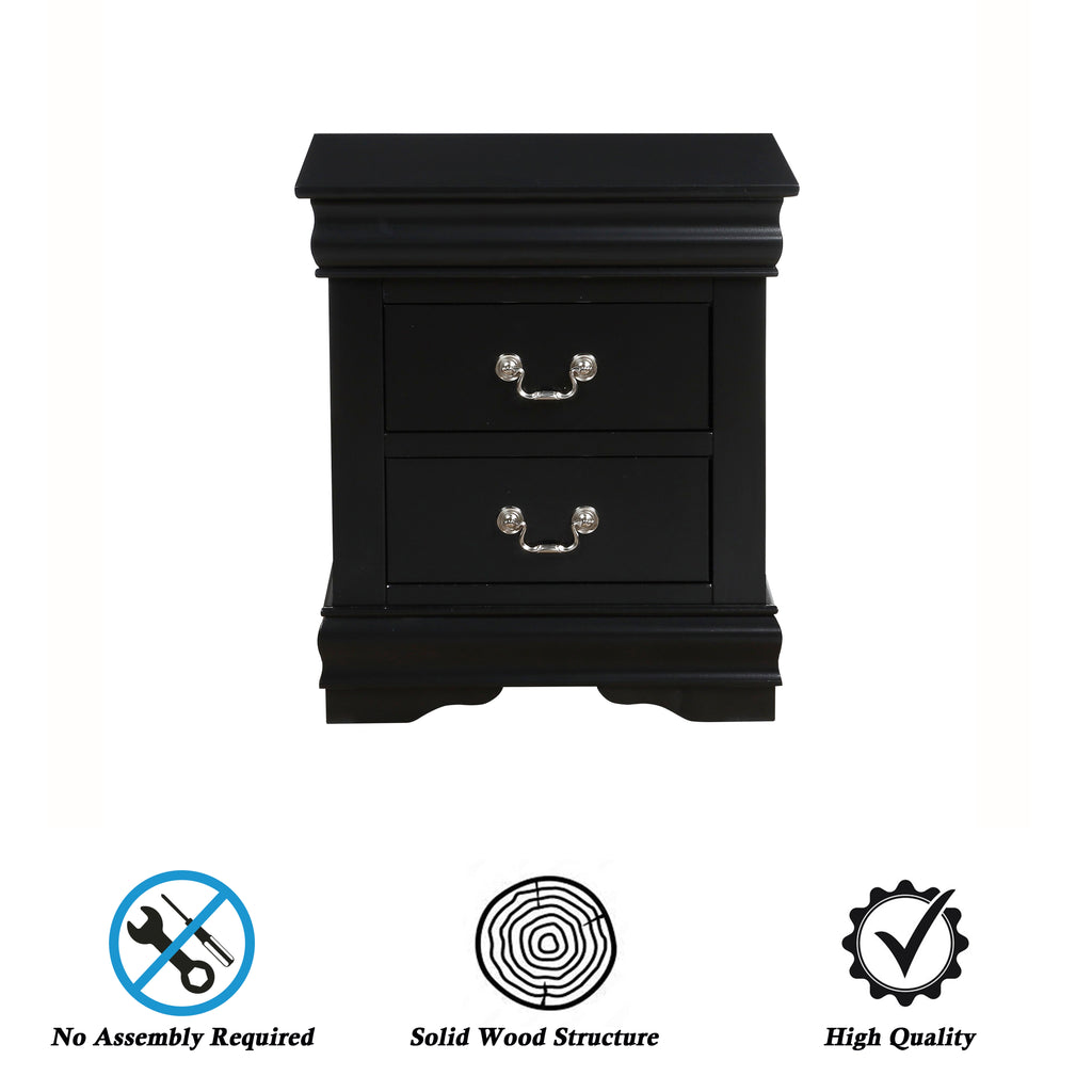 Vintage Wood Nightstand with Drawers F588