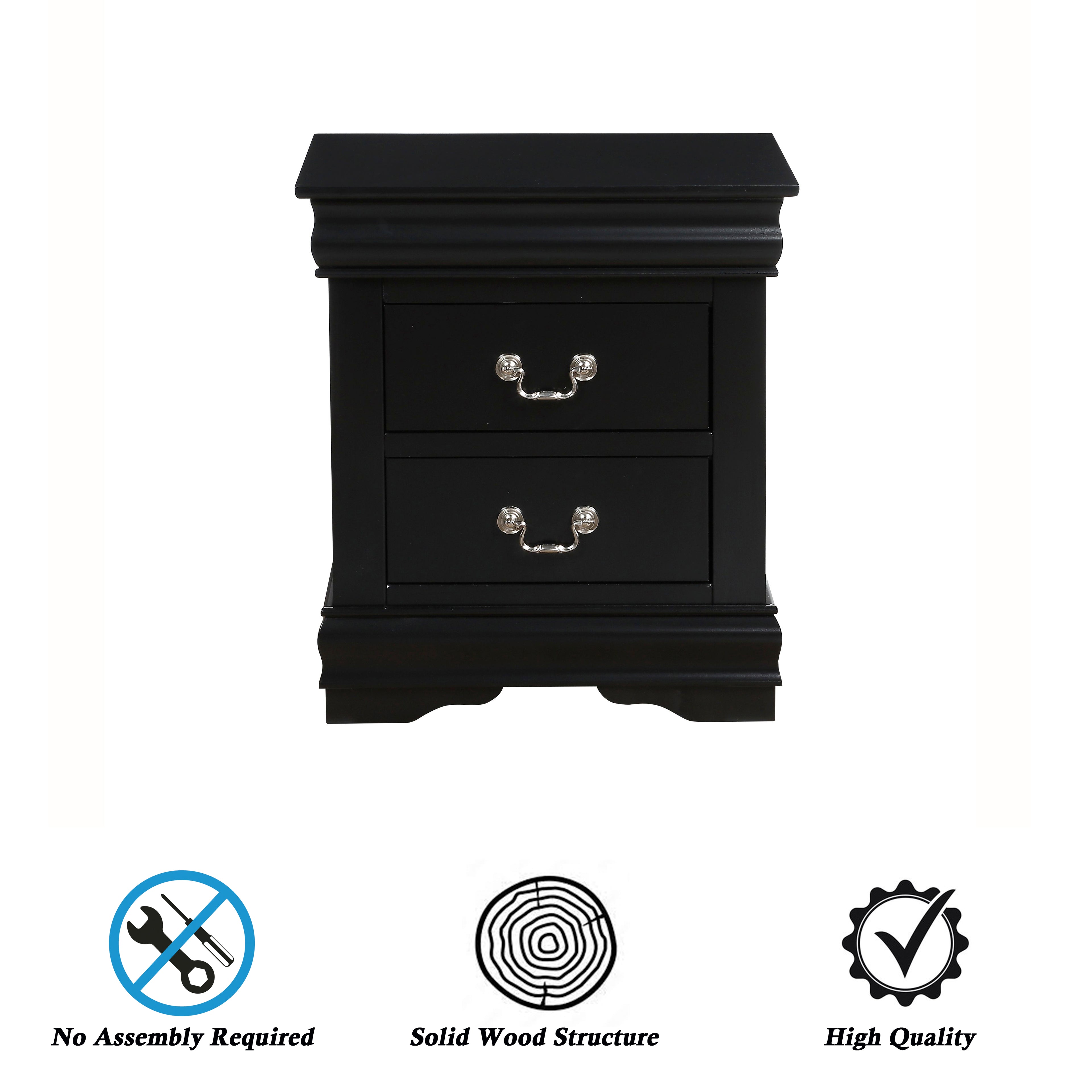 Vintage Wood Nightstand with Drawers F588
