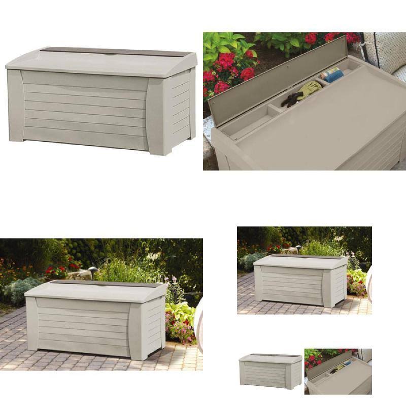 Taupe 127 gal Deck Box with Seat R4768