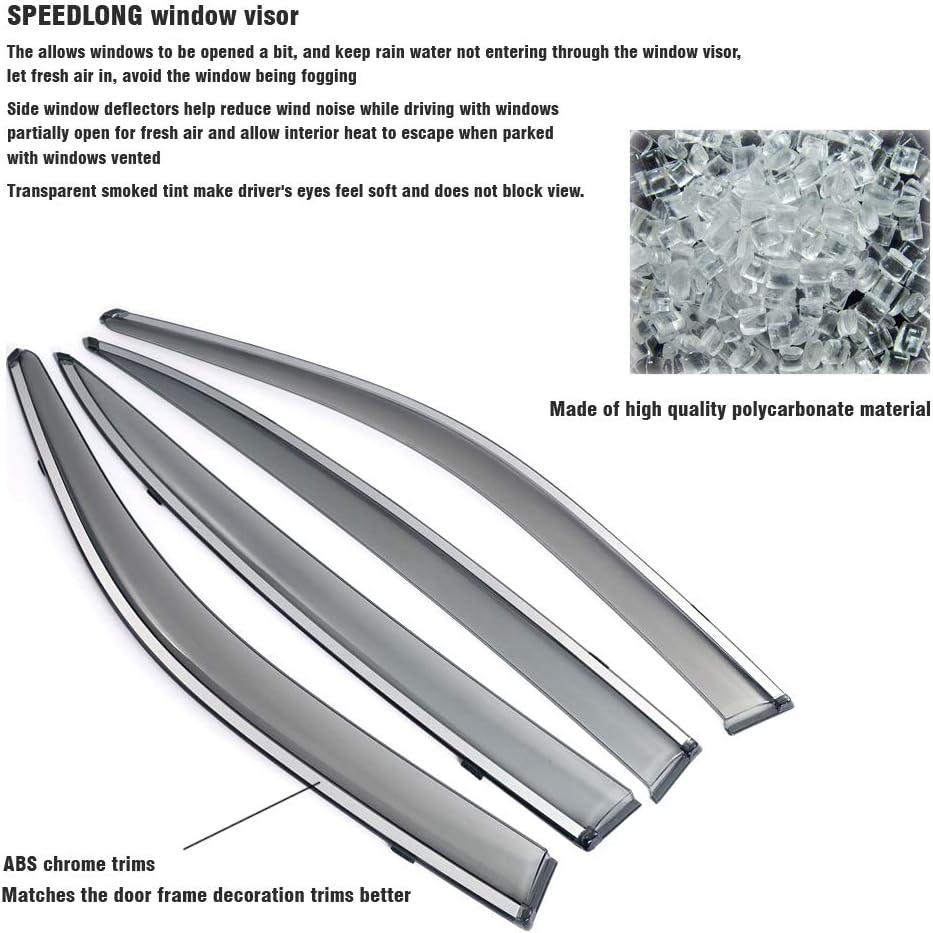 Car Window Visor Vent Shade Deflector Sun/Rain Guards X7649