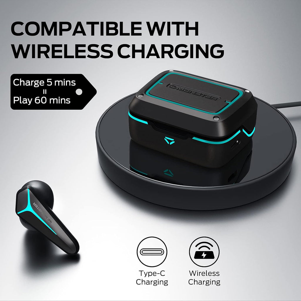 Black Wireless Gaming Earbuds with Mic H781221