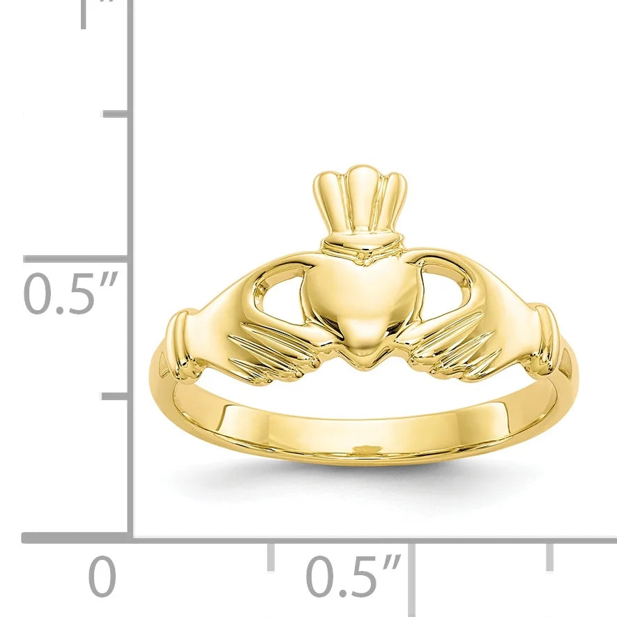 10 Karat Yellow Gold Claddagh Ring D467740