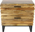 Wood And Metal Cabinet, Brown/Gray F189