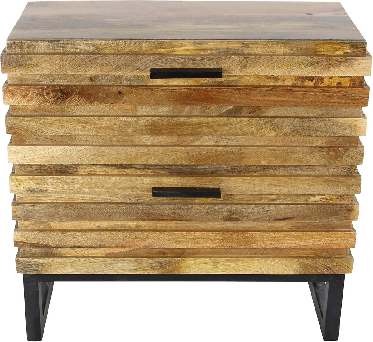 Wood And Metal Cabinet, Brown/Gray F189