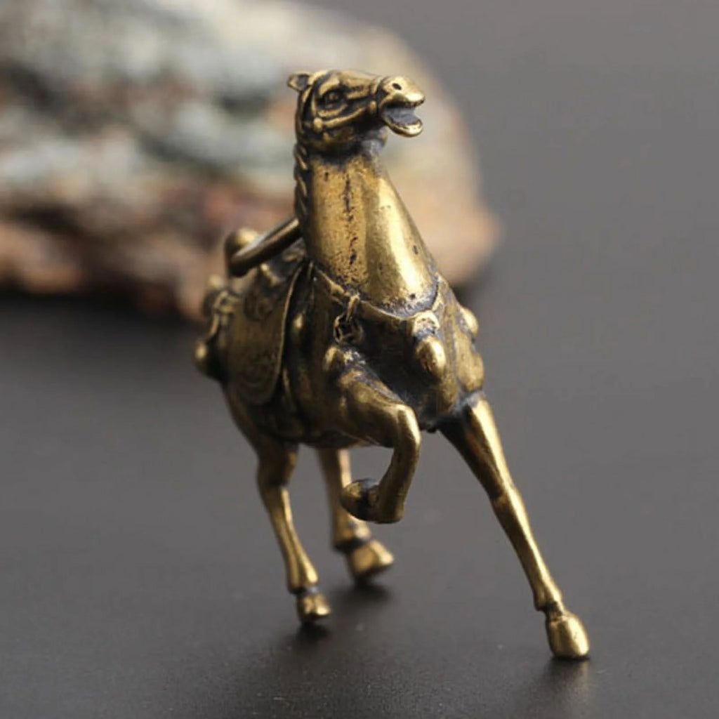 Solid Copper Race Horse Miniature Figurines Desk Decor Ornament Handmade Crafts C3802