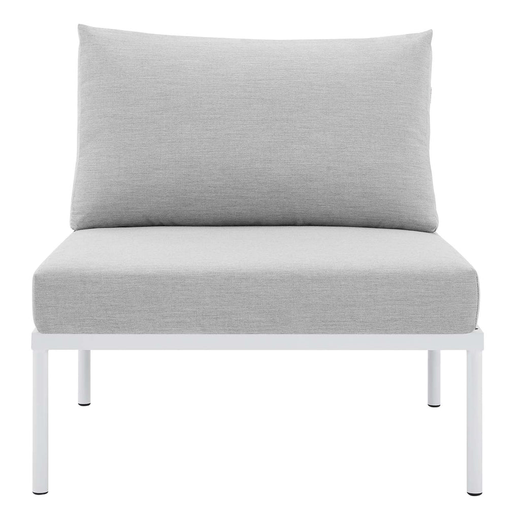 White Gray Aluminum Armless Patio Chair C986