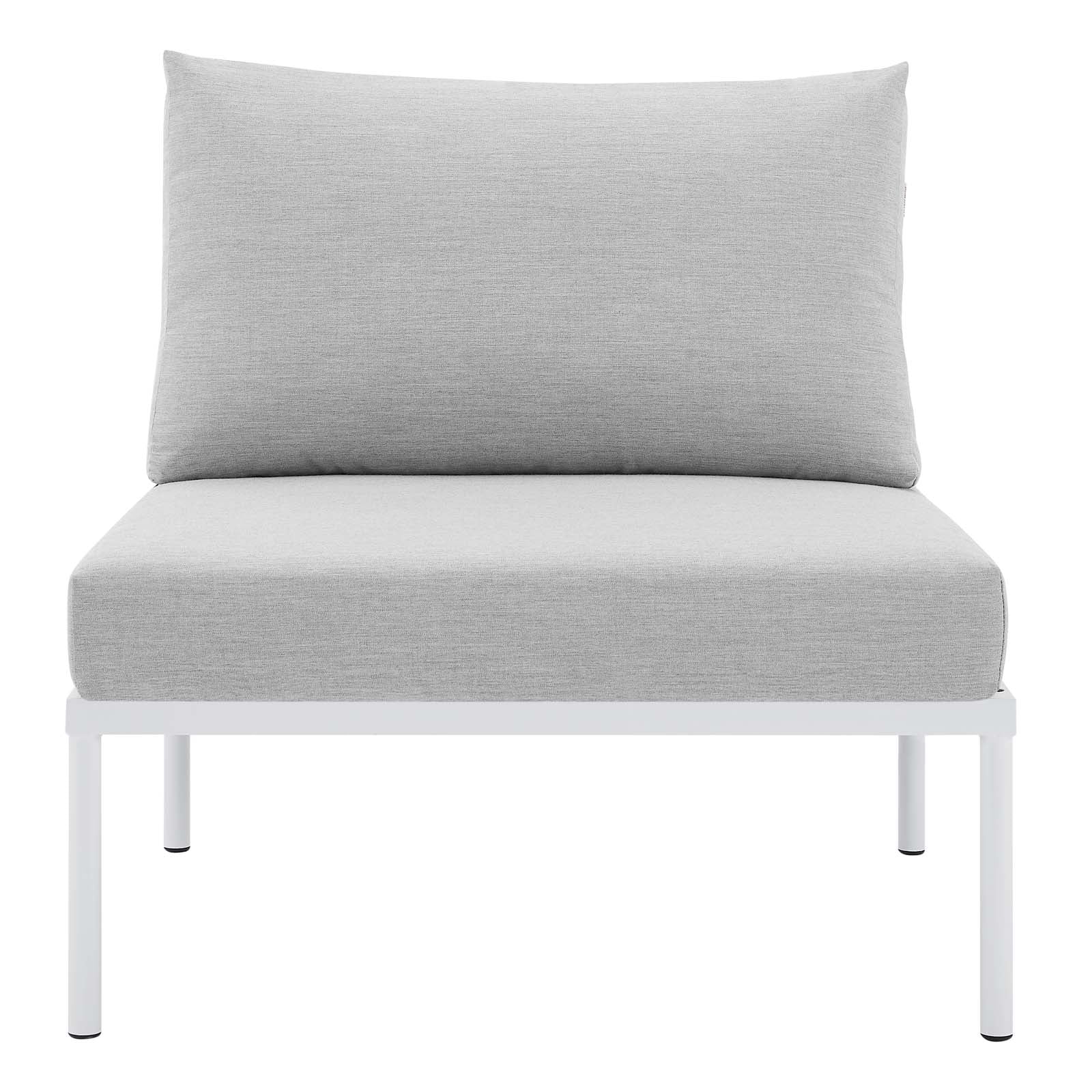 White Gray Aluminum Armless Patio Chair C986