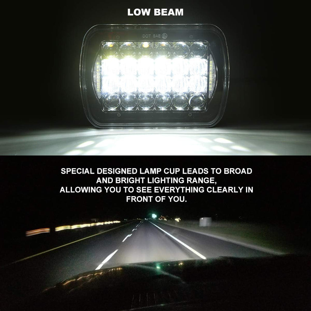 Black 5x7 inch LED Headlights Pack of 2 K867708