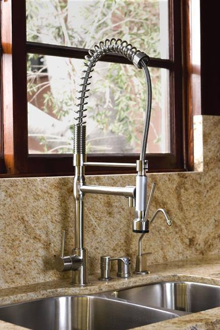 Satin Nickel Single Handle Pull-Down Kitchen Faucet D886