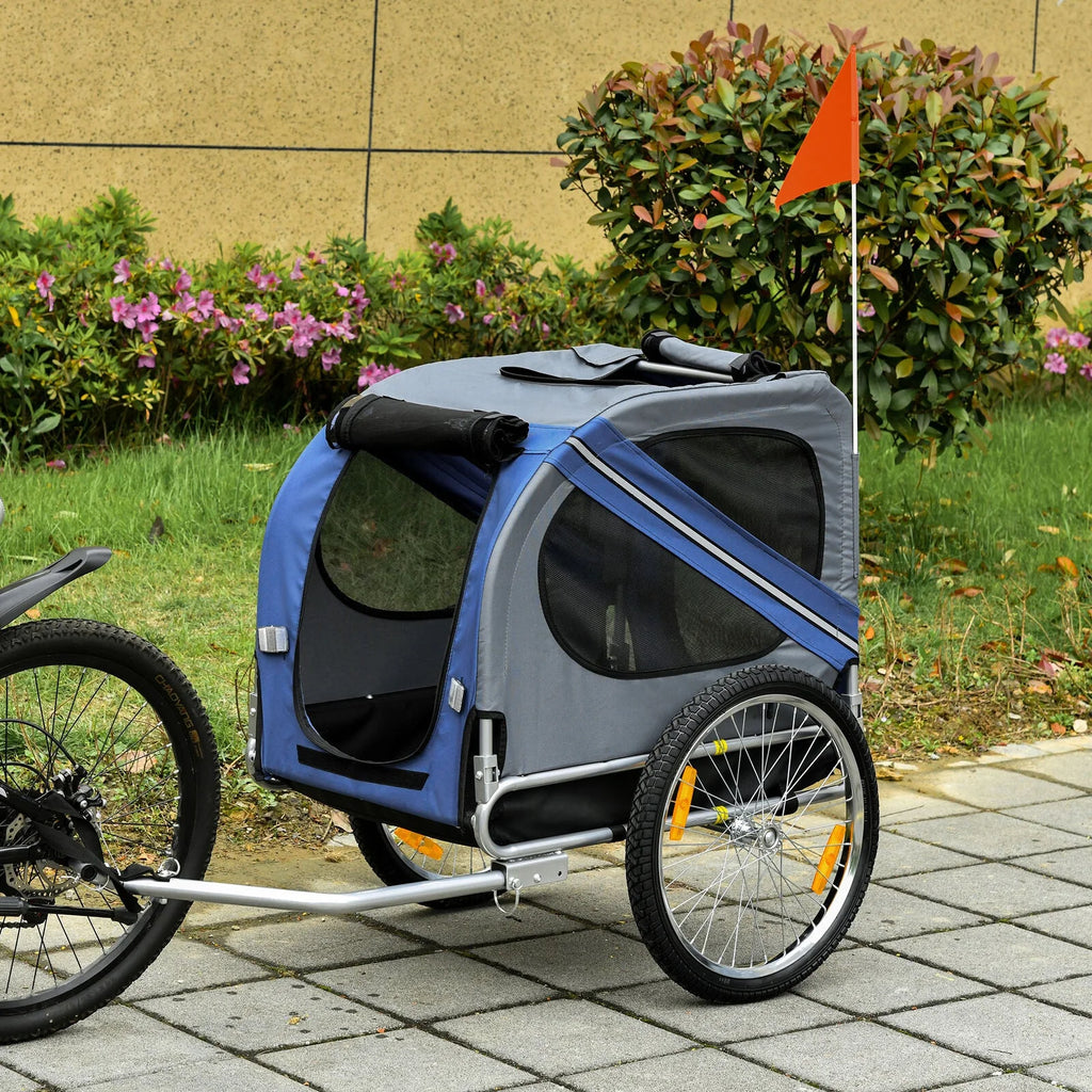 Bike Trailer & Wagon Jogger for Dogs and Pets with 3 Entrances Large Wheels & Mesh Screen O793096