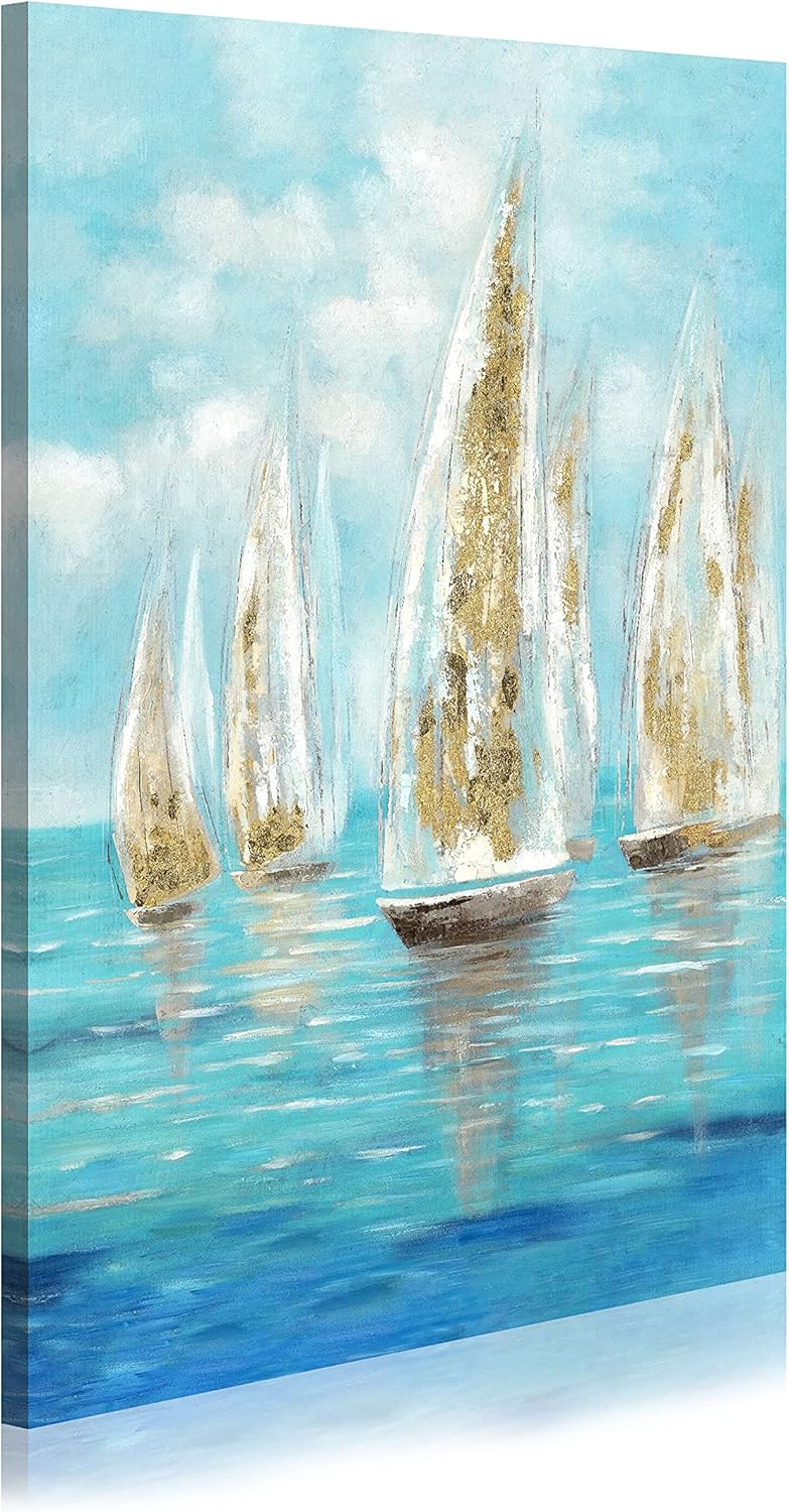 36 x 24 Hand-Painted Textured Canvas Wall Art U5044