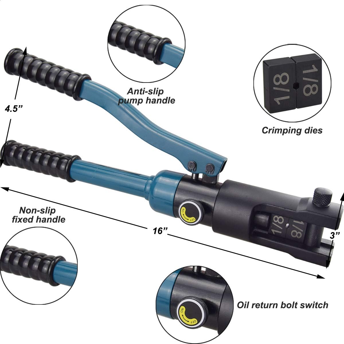 Wire Railing Crimper for 1/8, 3/16 Stainless Steel Cable Railing Hardware Kit Q95753